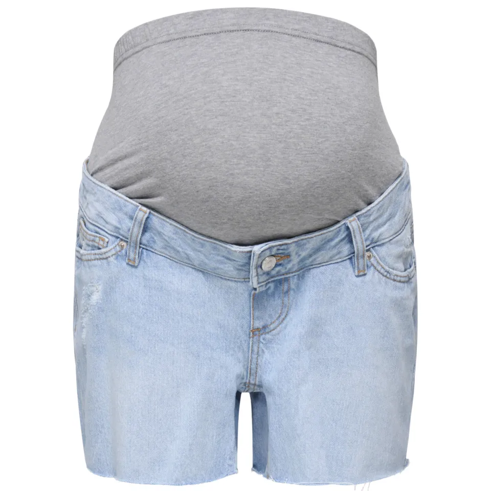 Only Maternity regular jeansshort light blue denim, foto 2