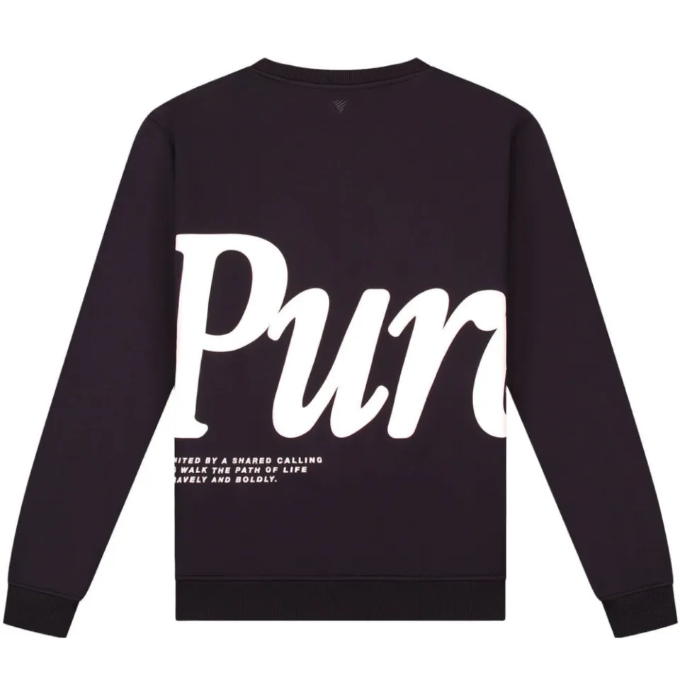 Pure Path regular fit sweater met backprint - donkerbruin, foto 2