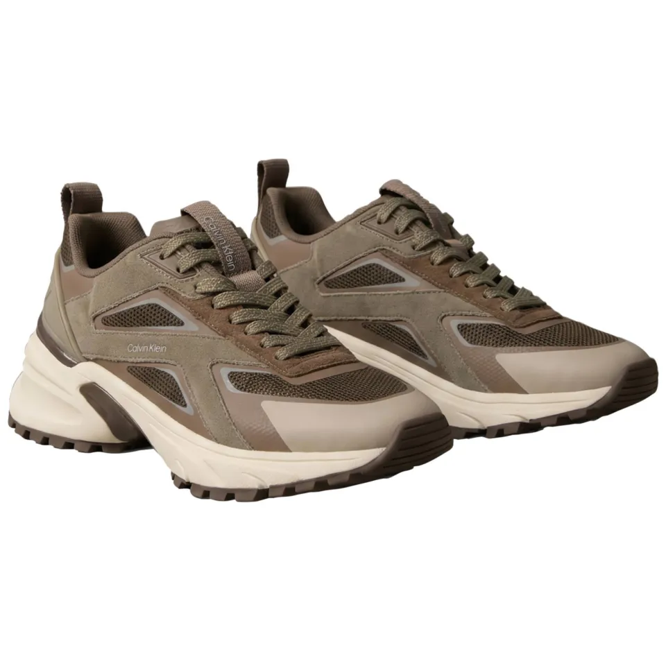 Calvin Klein chunky suède sneakers bruin, foto 3