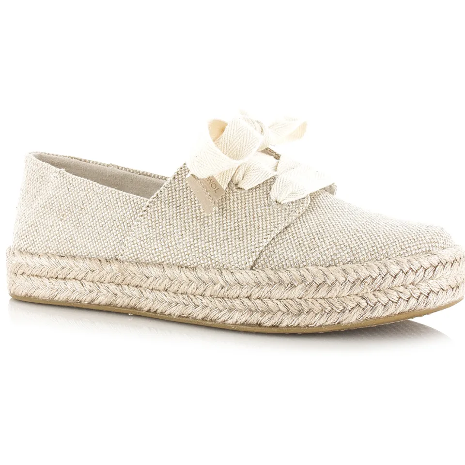 Toms Carolina Lace Up instapper beige, foto 4