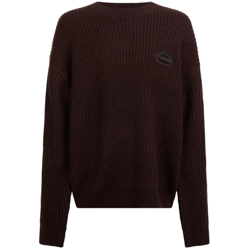 Shoeby oversized gebreide trui - donkerbruin, foto 2