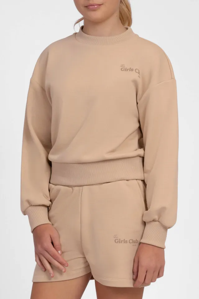 Nik & Nik sweatshort lichtbruin