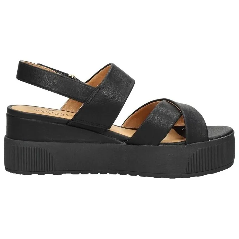 Mustang sandalen plat zwart