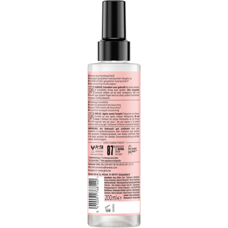 Gliss Split end Miracle Anti-klit spray - 6 x 200 ml - voordeelverpakking, foto 3