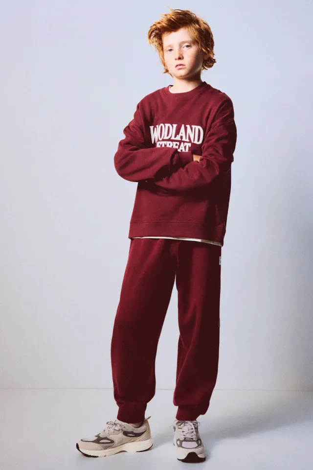 Mango Kids joggingbroek donkerrood