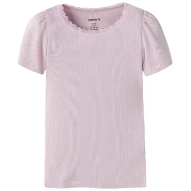 NAME IT t-shirt rib gebreid lila, foto 2