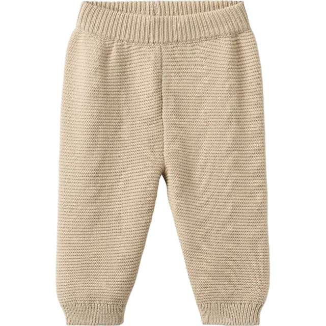 Wheat katoenen gebreide babybroek beige