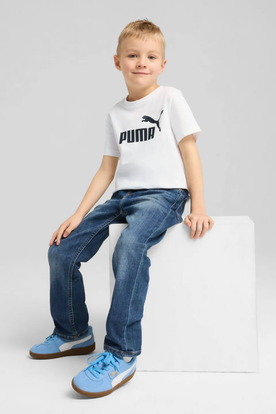 Puma ESS No. 1 Logo T-shirt wit Wit/zwart