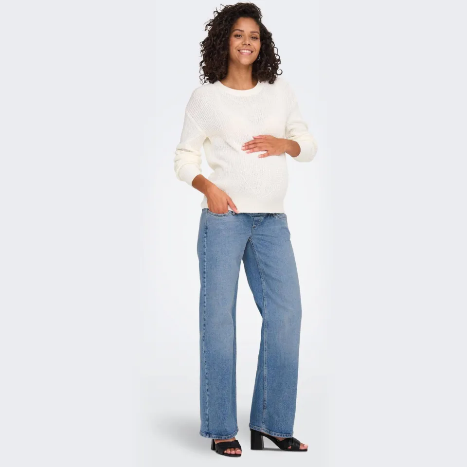 Only MATERNITY high waist wide leg zwangerschapsjeans OLMJUICY medium blue