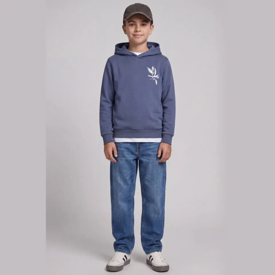 JJ Rebel JUNIOR hoodie met backprint - blauw, foto 4