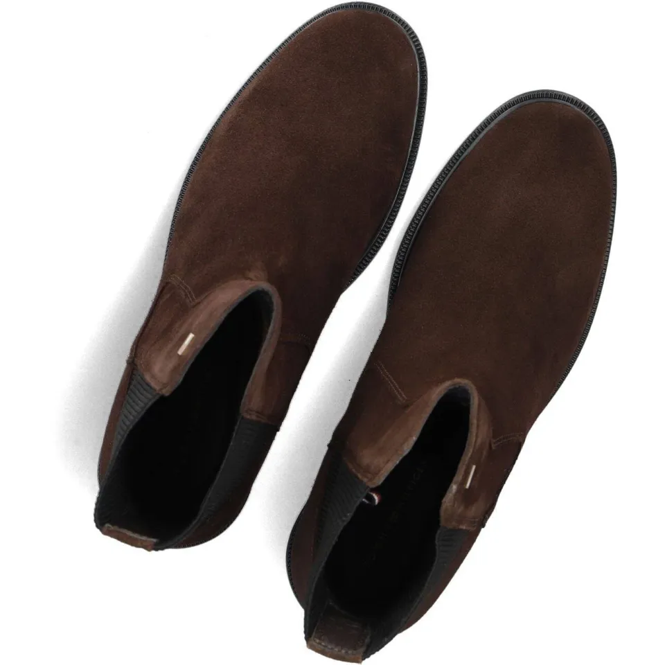 Tommy Hilfiger Enkellaarsjes Enamel Flag Suede Ankle Chelsea Bruin, foto 5