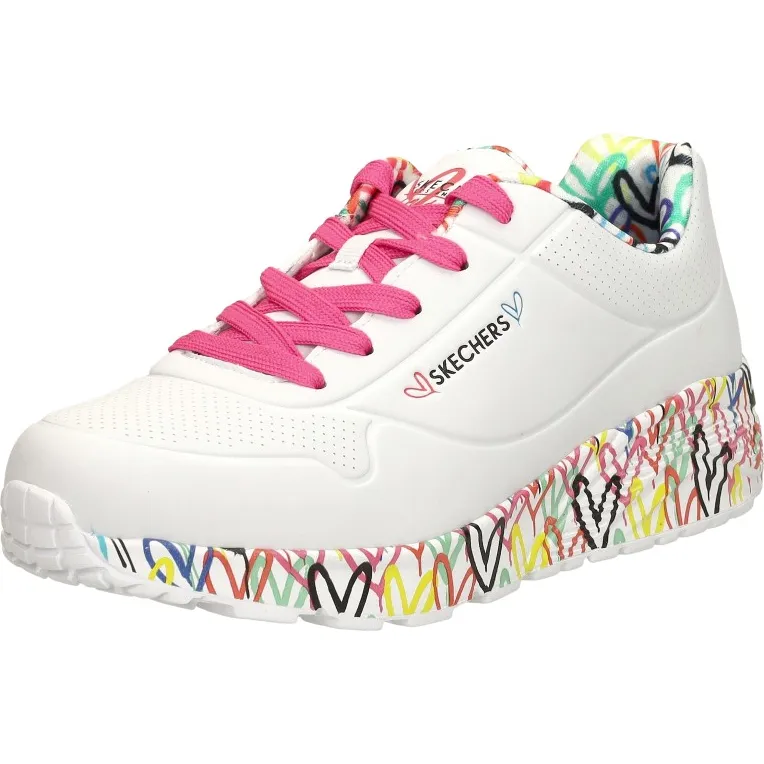 Skechers Uno Lite Lovely Luv lage sneakers wit, foto 4