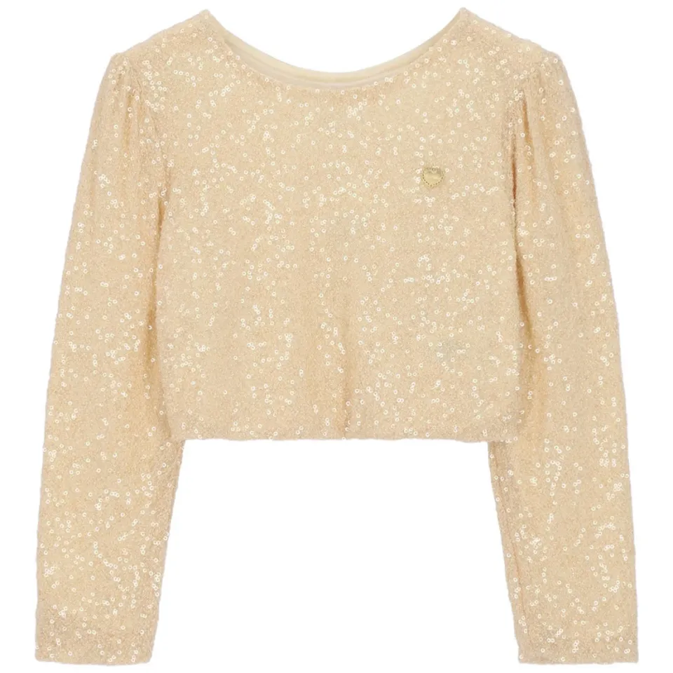 Le Chic blousetop met pailletten goud, foto 2