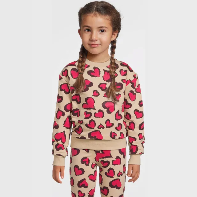 Orange Stars sweater met hartjes print Mathilde beige