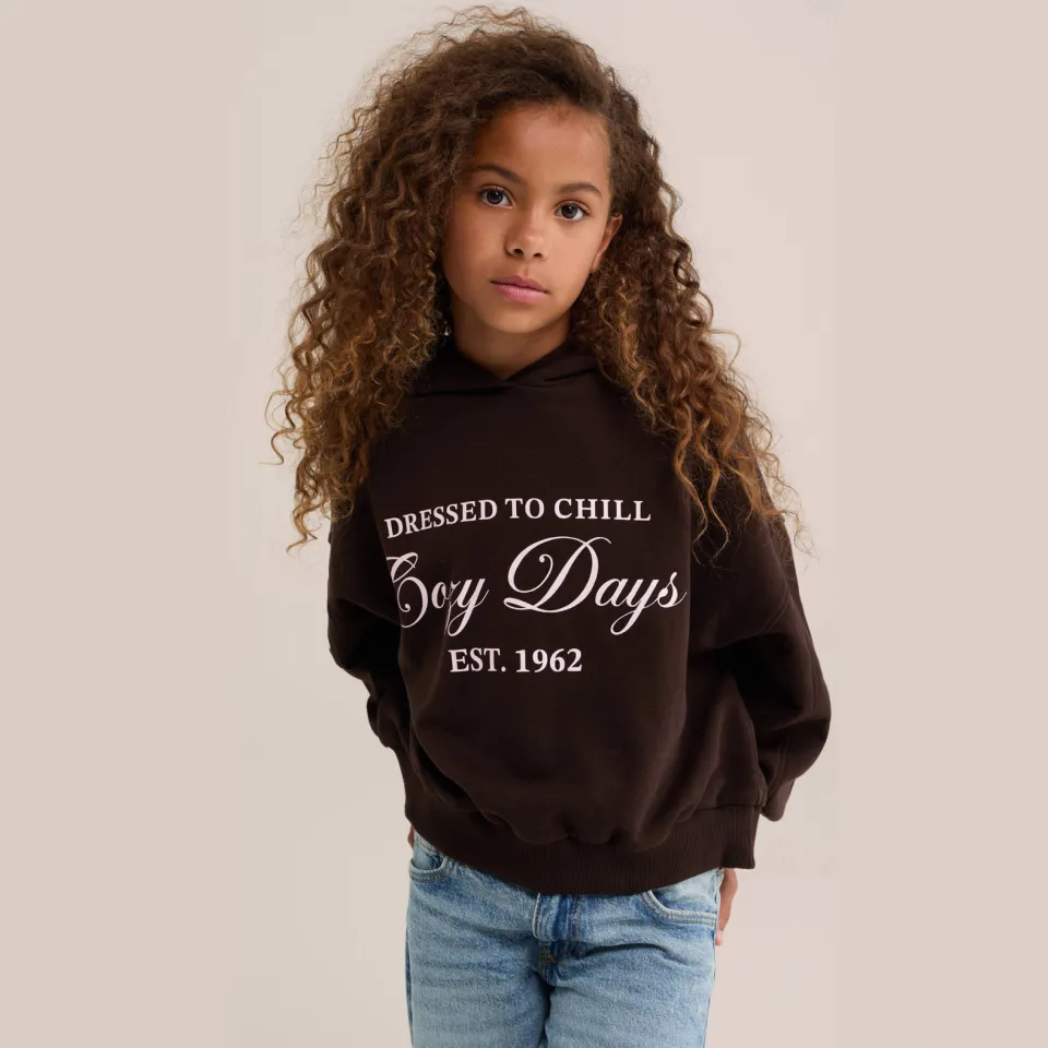 WE Fashion hoodie met print - donkerbruin, foto 4