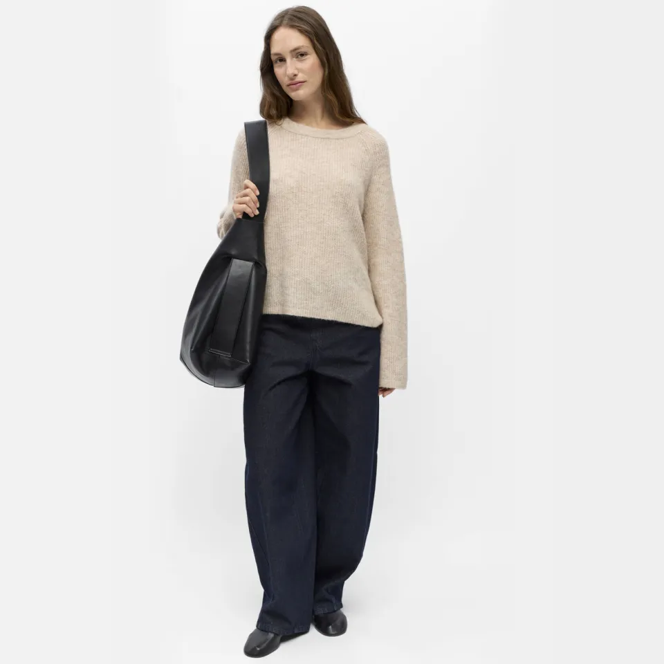 Object gebreide trui met wol - beige