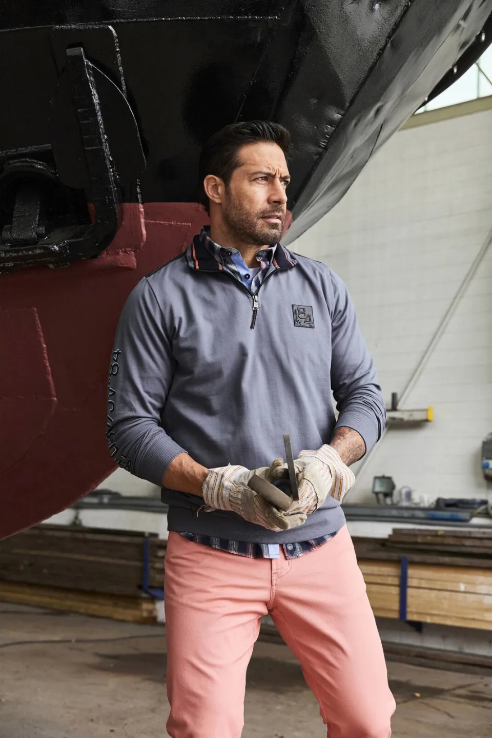 Jan Vanderstorm sweater JORDEBENK Plus blauw, foto 2