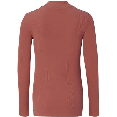 Noppies Sira zwangerschapslongsleeve roodbruin, foto 3