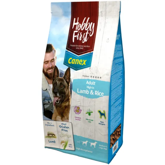 HobbyFirst Canex Adult lam en rijst hondenvoer 12 kg