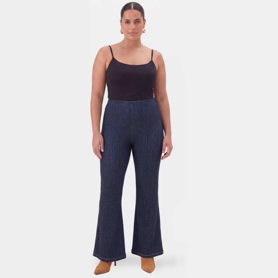 Yoek Dolce flared broek donkerblauw