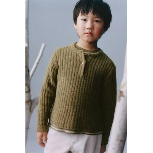 Mango Kids gebreide trui - beige/kaki, foto 4