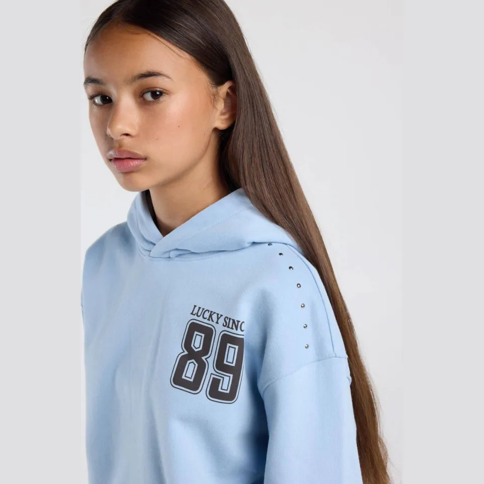 America Today sweater met studs en tekst - lichtblauw/zwart, foto 7