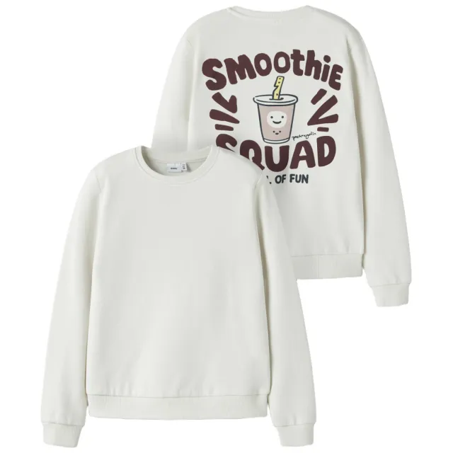 GUPPY MINI sweater met backprint - wit