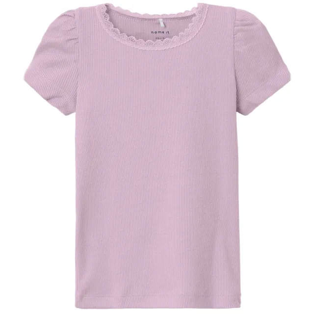 NAME IT t-shirt rib gebreid paars, foto 2