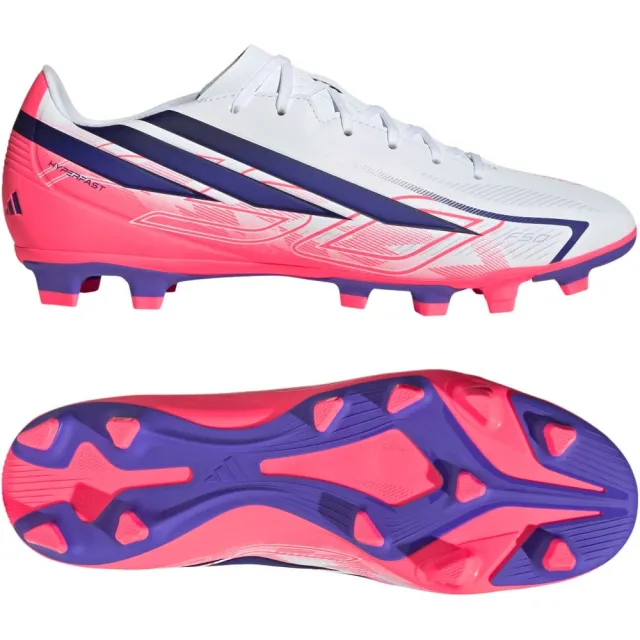 Adidas F50 Hyperfast Club Gras / Kunstgras Voetbalschoenen (MG) Wit Paars Roze, foto 2