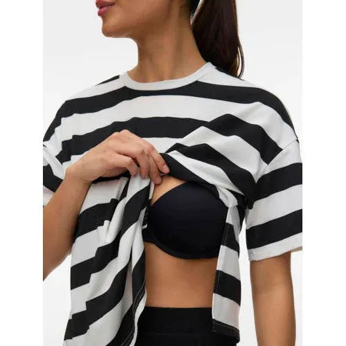 Mamalicious zwangerschaps gestreept T-shirt zwart/wit, foto 8