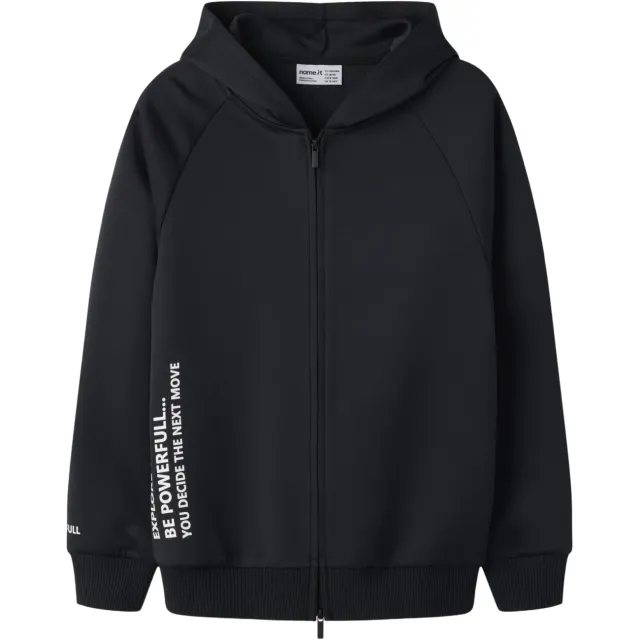 NAME IT KIDS sweatvest met tekst - zwart