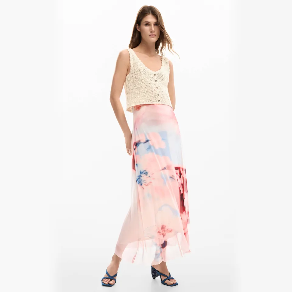 Desigual FRIDA zomerjurk lichtroze lichtroze/rood/ecru, foto 5