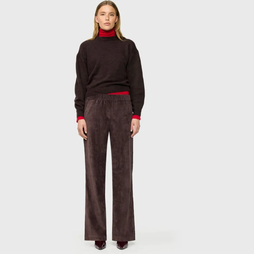 MAC wide leg corduroy broek - bruin