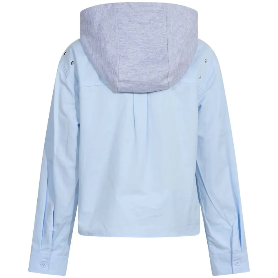 Shoeby blouse met capuchon lichtblauw lichtblauw/grijs, foto 3