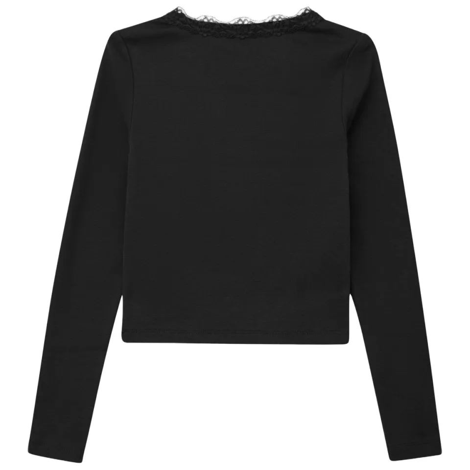 s.Oliver longsleeve met V-hals zwart, foto 3