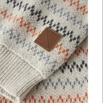 NAME IT MINI katoenen gebreide trui met print - beige All over print, foto 3