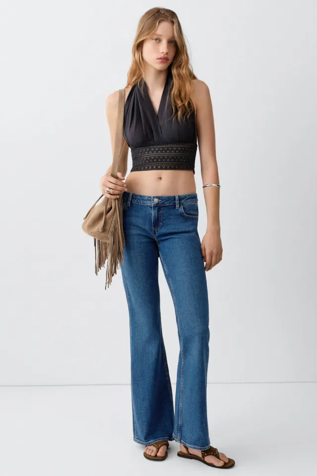 Mango TEEN flared jeans - mediumblauw Medium blue denim