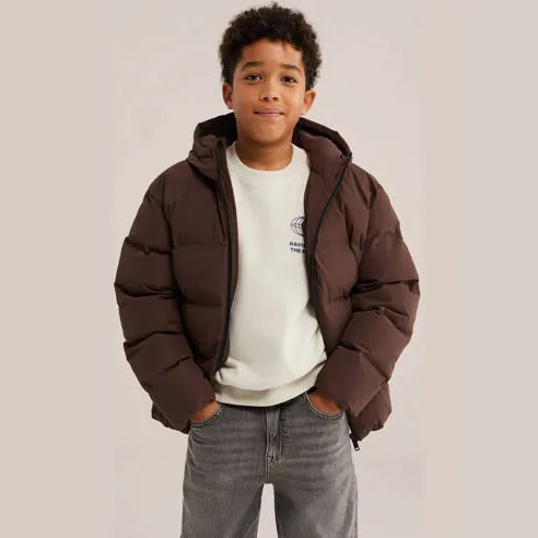 WE Fashion gewatteerde winterjas bruin, foto 2