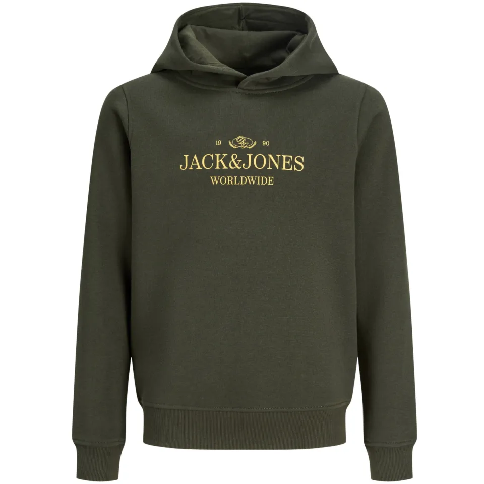 Jack & Jones JUNIOR hoodie met logo - donkergroen, foto 2
