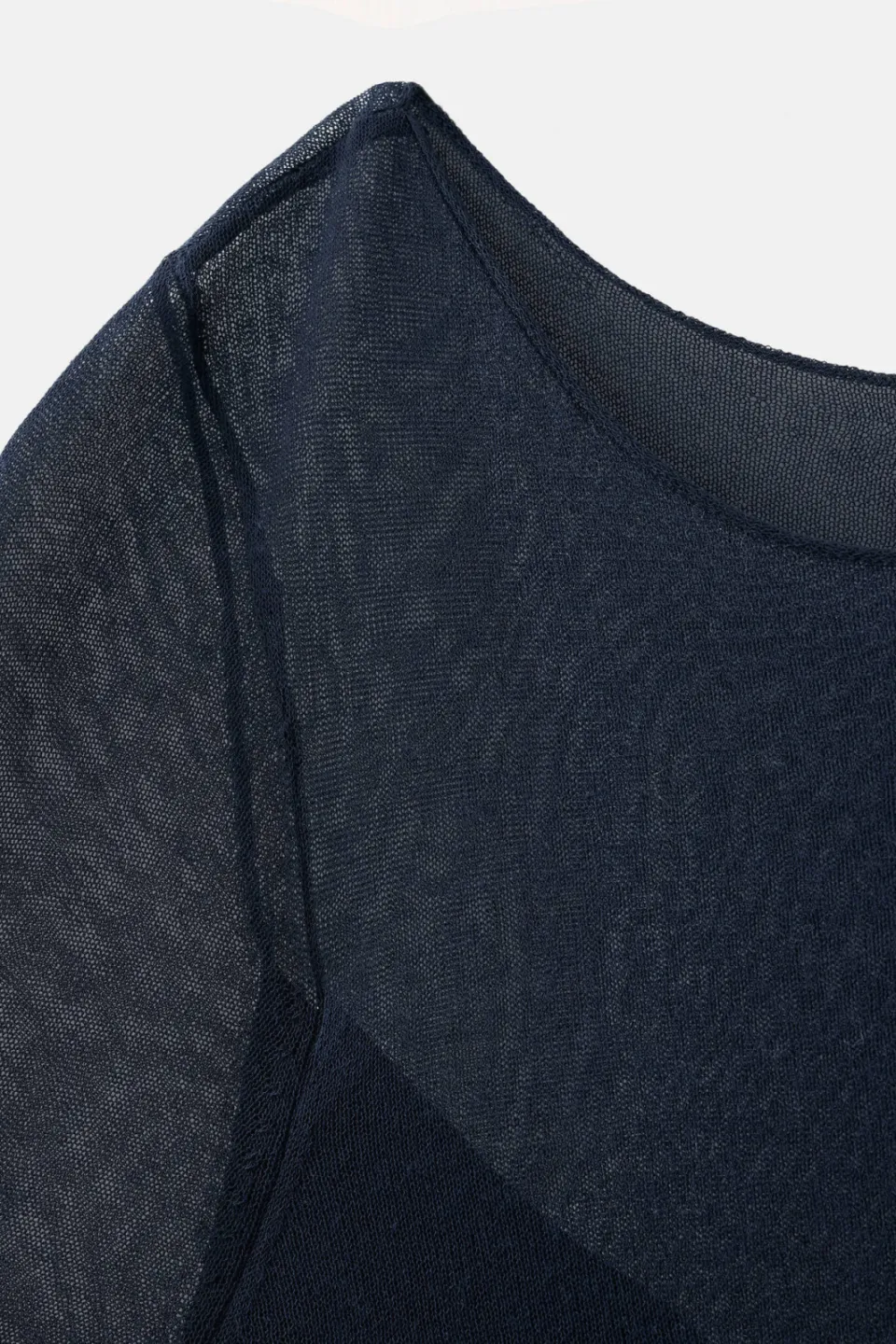 Mango TEEN semi-transparante gebreide trui - marineblauw, foto 6