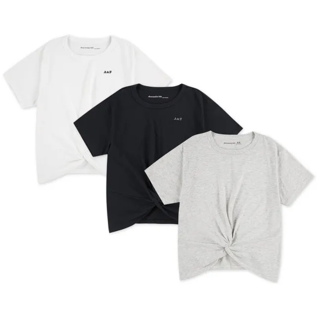 Abercrombie & Fitch t-shirt set van 3 wit zwart grijs wit / zwart / grijs