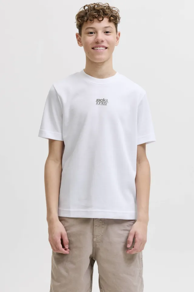 Jack & Jones junior t-shirt wit met backprint