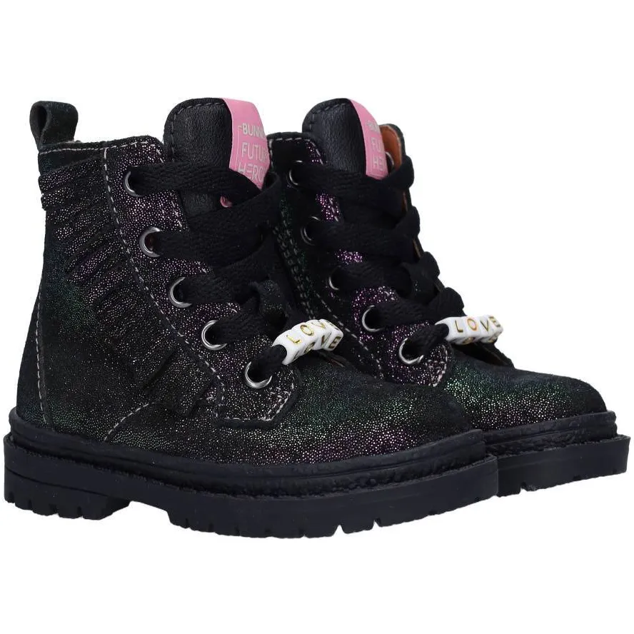 BunniesJR leren enkelboots - zwart/rosé, foto 2
