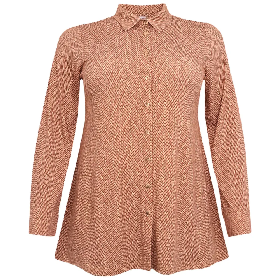 Yoek FISHBONE blouse bruin, foto 2