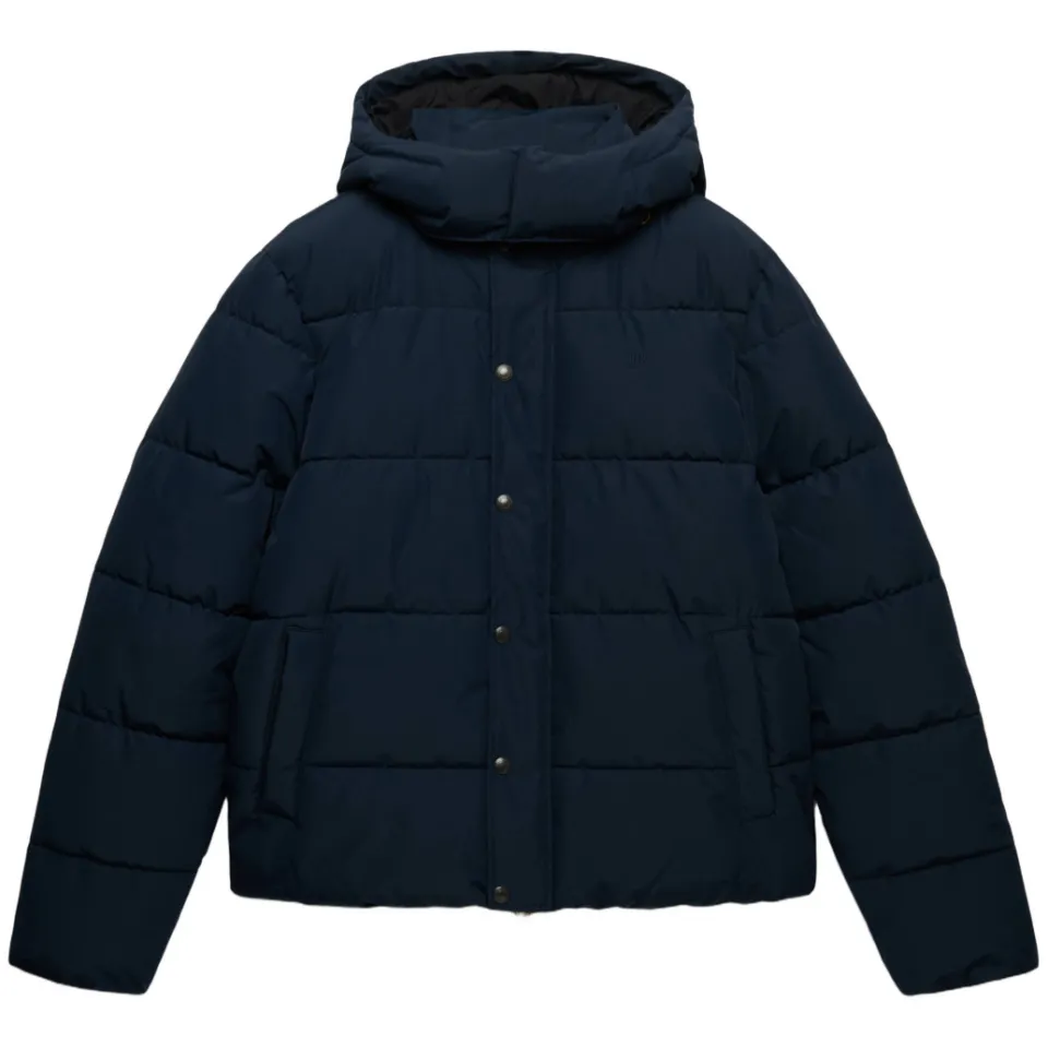 Superdry Premium Hood Puffer pufferjas donkerblauw eclipse navy, foto 3