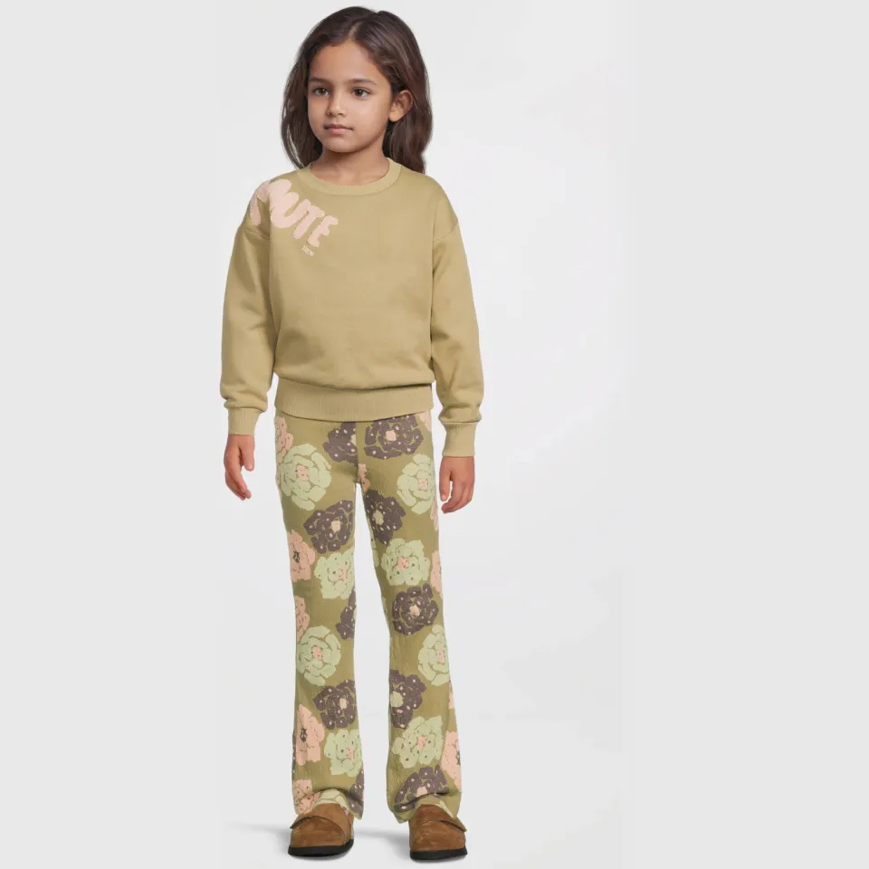 Quapi sweater kaki Kaki/lichtroze