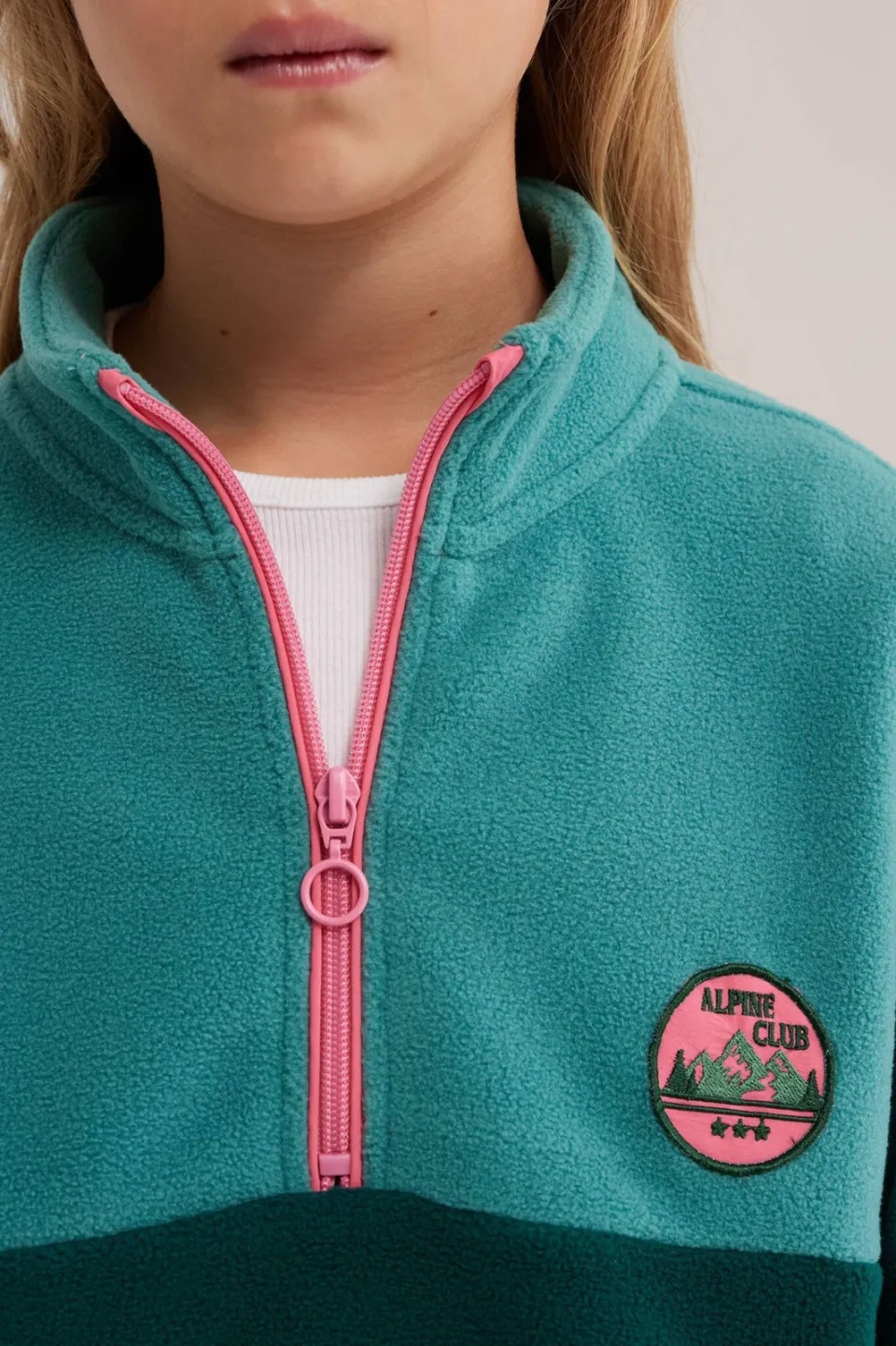 WE Fashion fleecetrui - groen/roze, foto 6