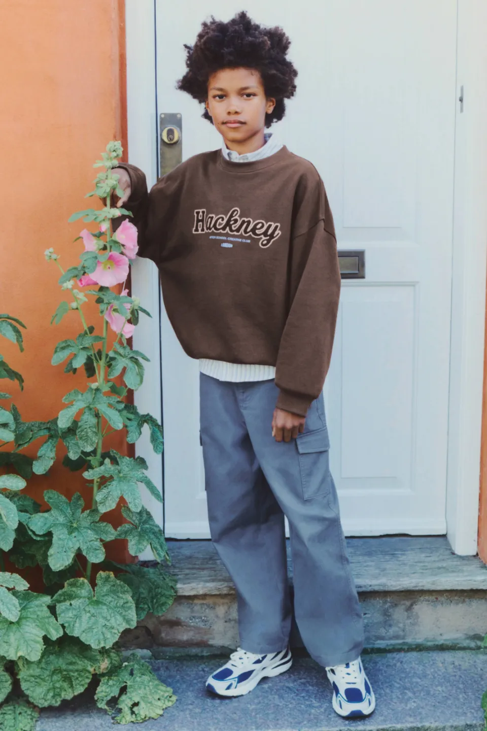 Mango straight leg cargobroek blauw, foto 3