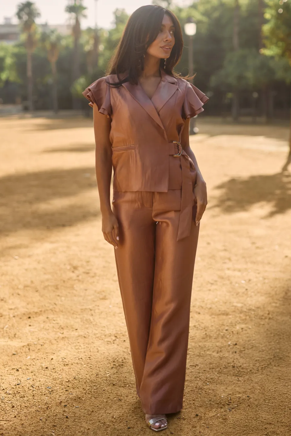 Freebird blouse koperkleurig brons, foto 3