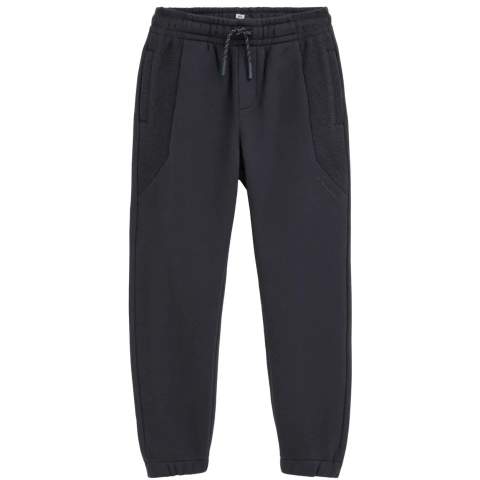 WE Fashion tapered joggingbroek donkerblauw grijs, foto 2